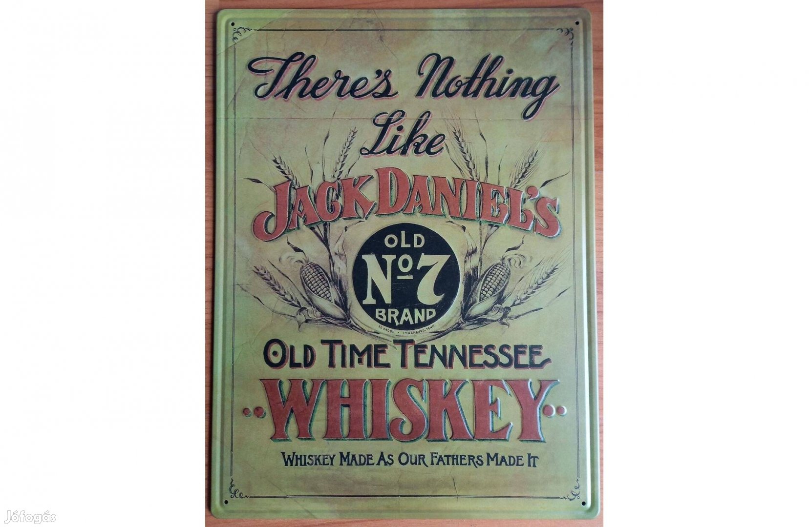 Dekorációs fém tábla (Whisky - Jack Daniels) 40x30cm Domobornyomott