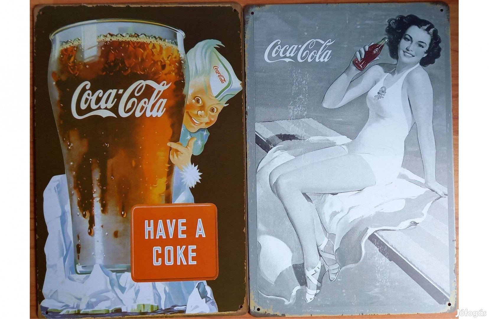 Dekorációs fém tábla ( Coca-COLA Retró Fekete-Fehér - Have A Coke)