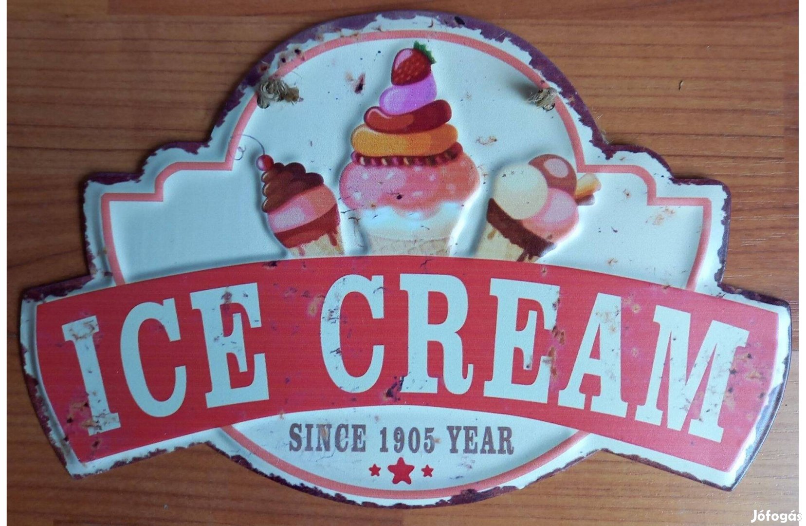 Dekorációs fém tábla ( ICE Cream ) Erősen Dombornyomott