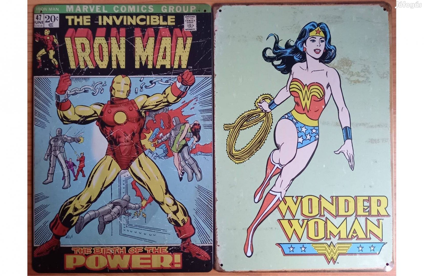 Dekorációs fém tábla ( Iron MAN - Wunder Woman)