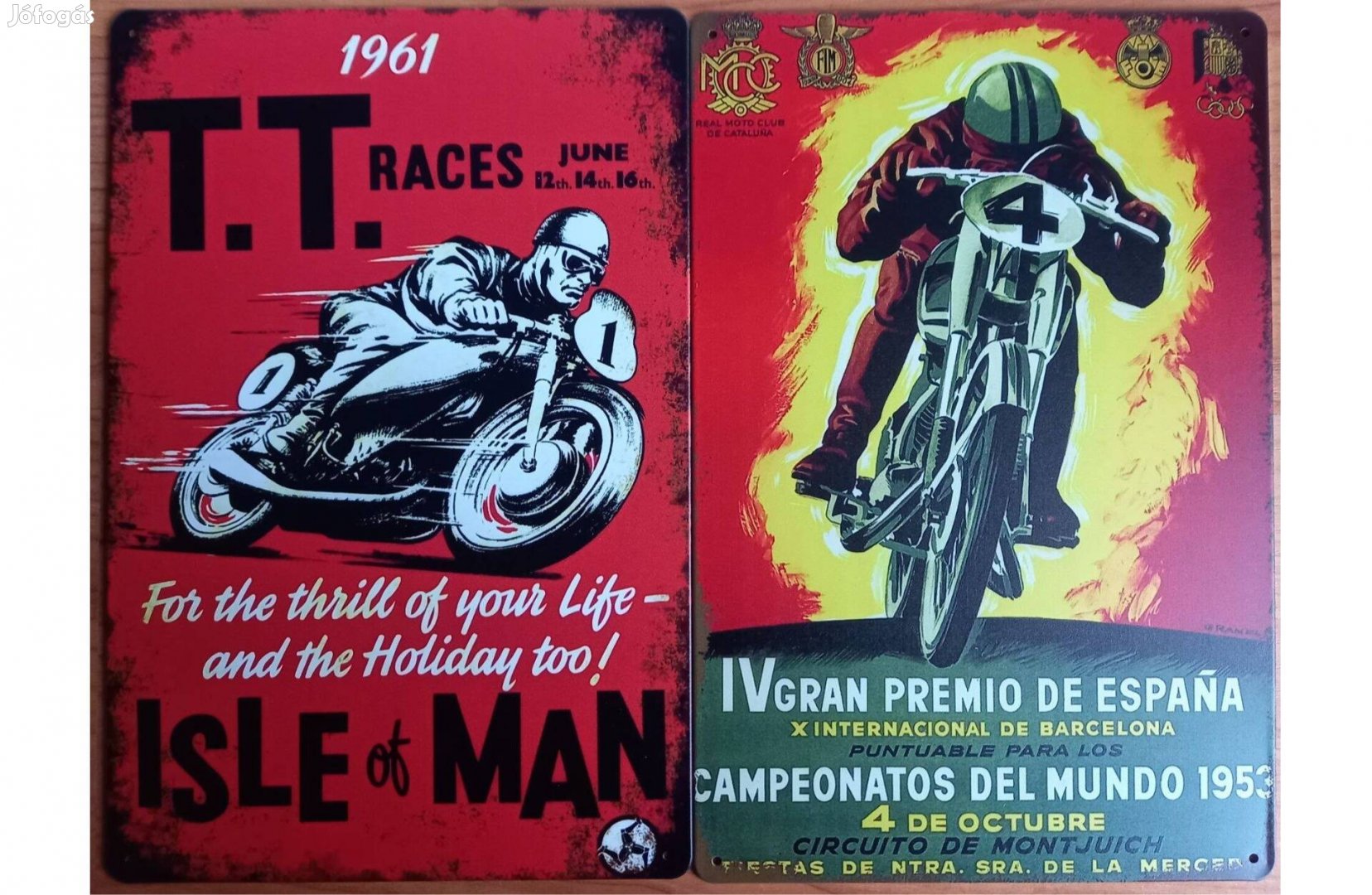 Dekorációs fém tábla ( Isle of Man Tourist Trophy a legnagyobb hagyomá
