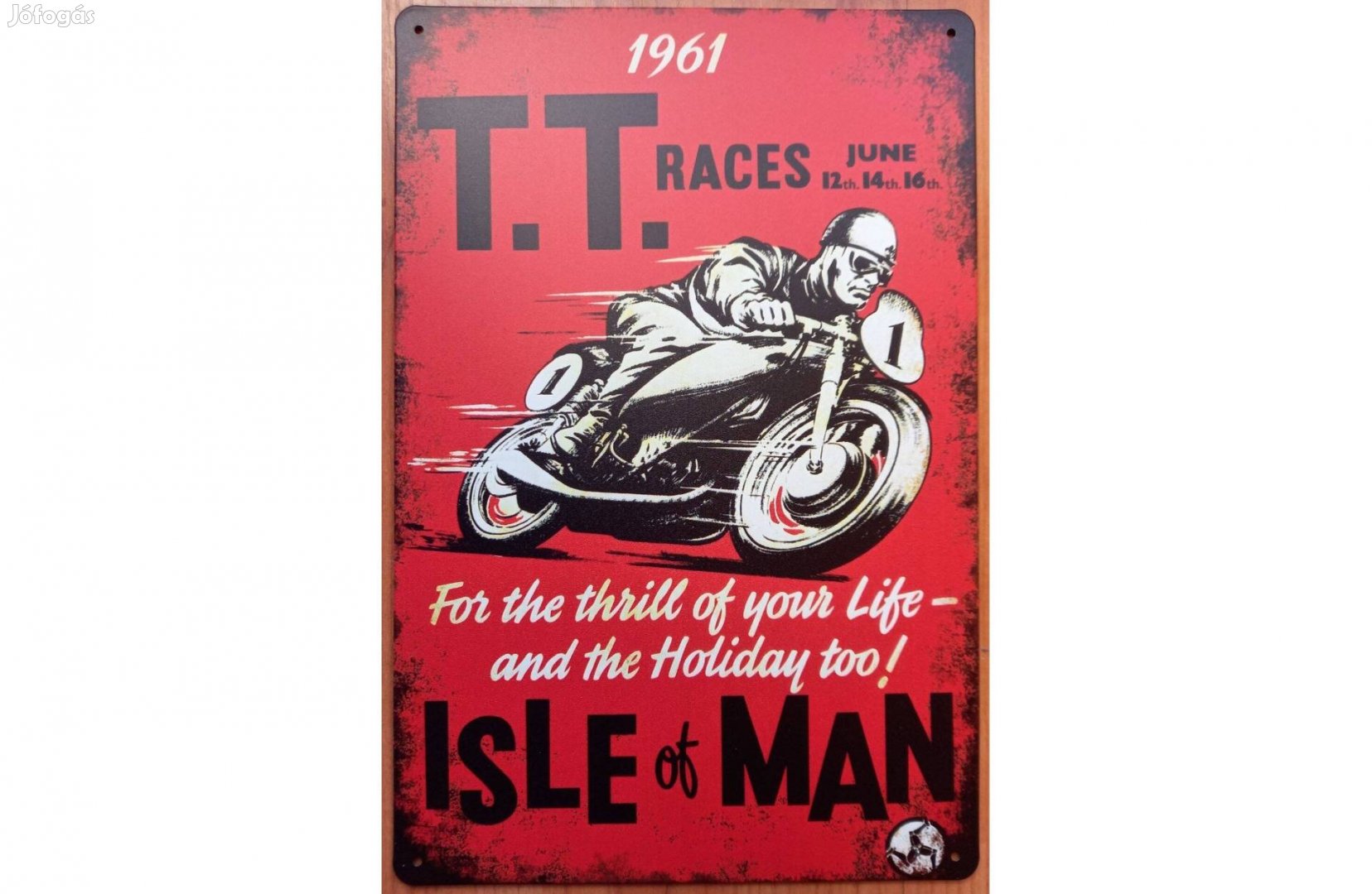 Dekorációs fém tábla ( Isle of Man Tourist Trophy a legnagyobb hagyomá