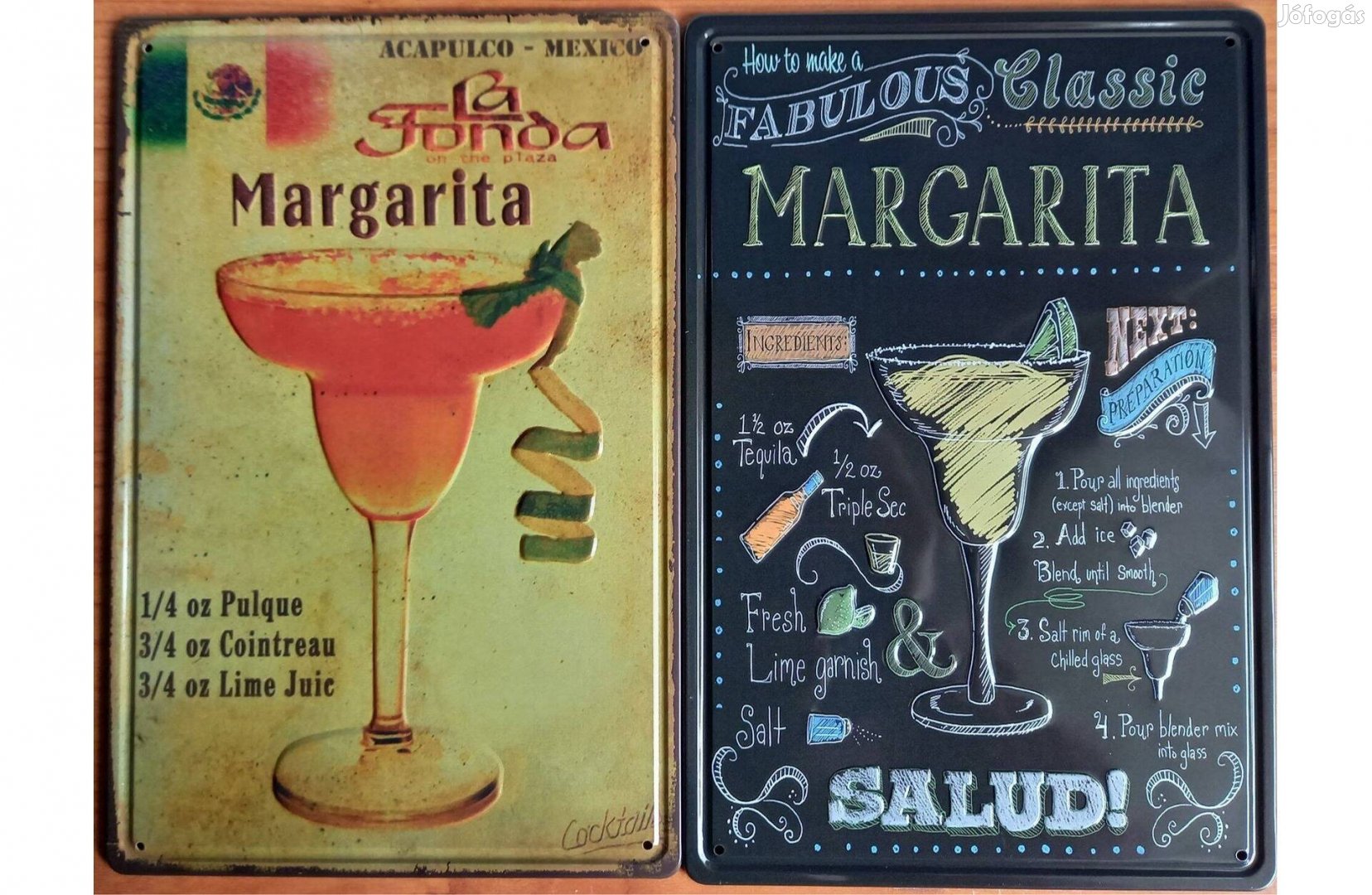 Dekorációs fém tábla ( Margarita recept - Classic Margarita- recept)