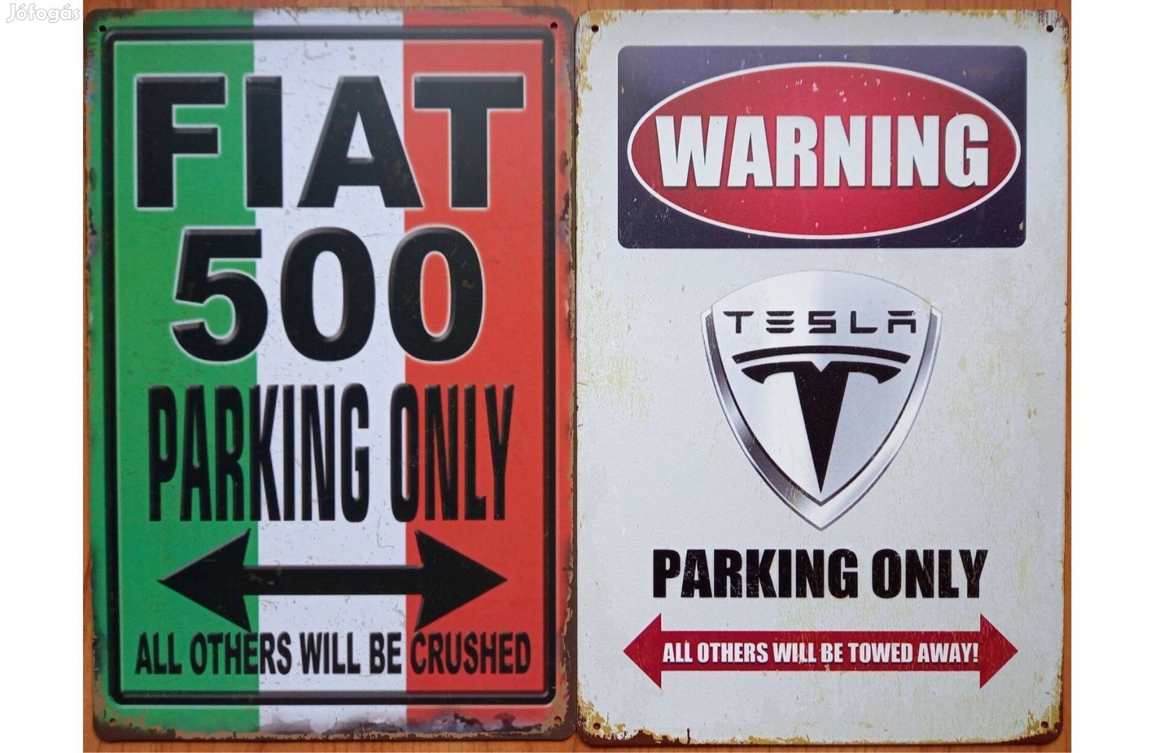 Dekorációs fém tábla ( Parkolás Kizárólag Fiat 500 - Parkolás Kizáróla