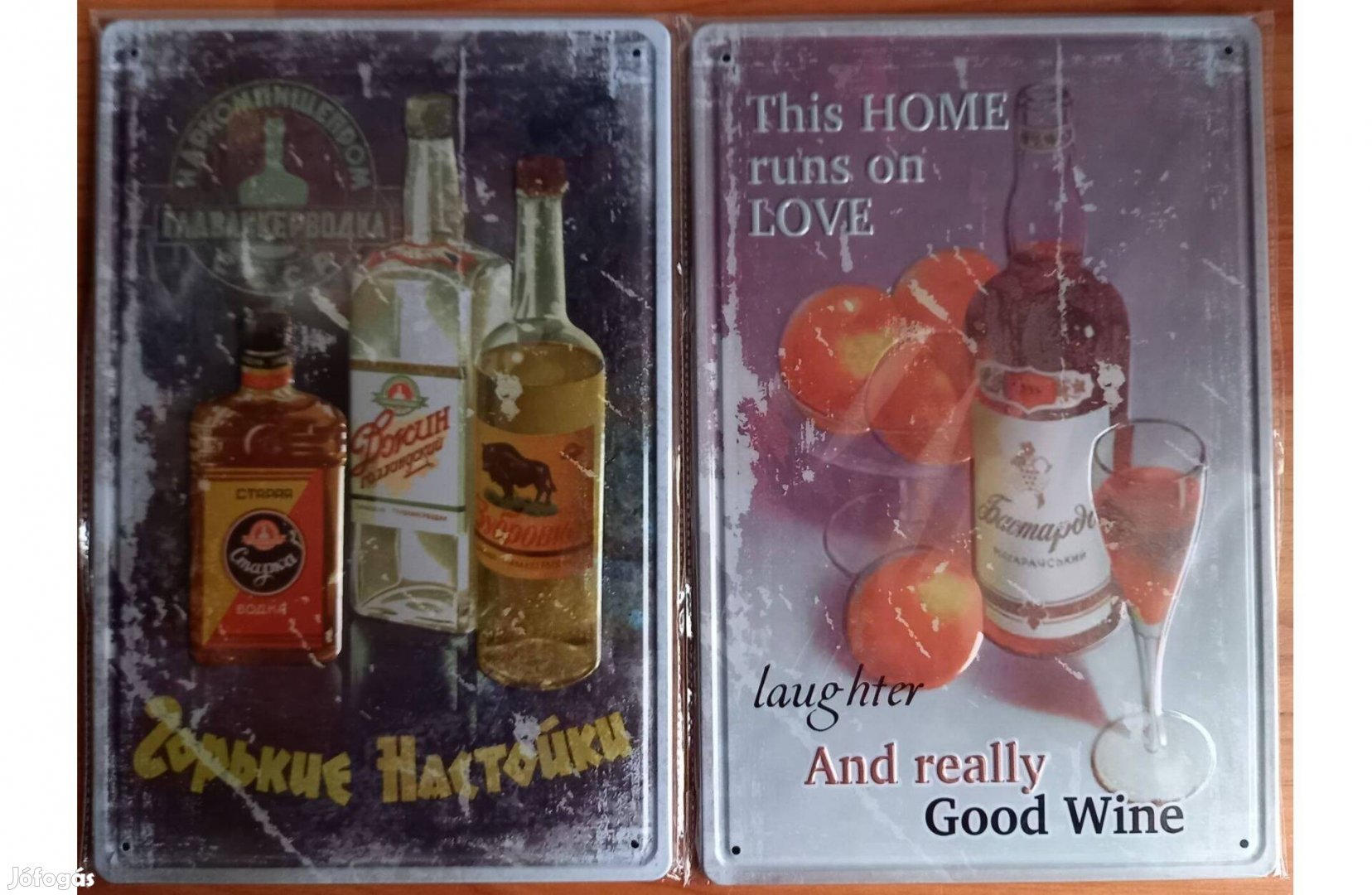 Dekorációs fém tábla - CCCP Vodka - Jó BOR Dombornyomott