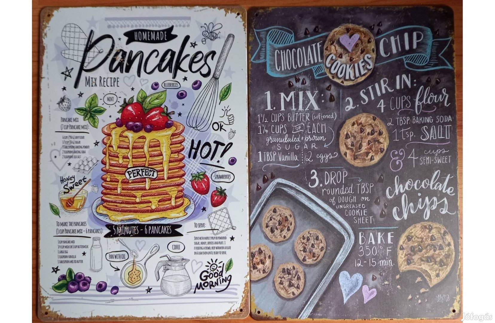 Dekorációs fém tábla - Házi Palacsinta - Csokis Sütemény