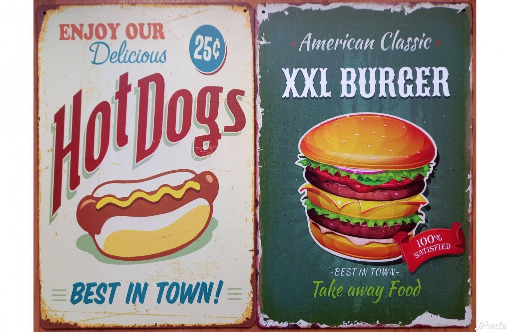 Dekorációs fém tábla - Hot-Dog, Élvezze Finomságunkat - XXL