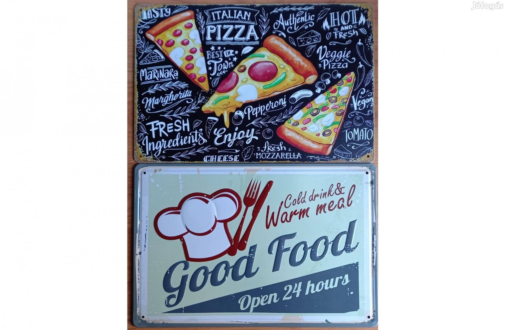 Dekorációs fém tábla - Italian Pizza - Hideg Italok És