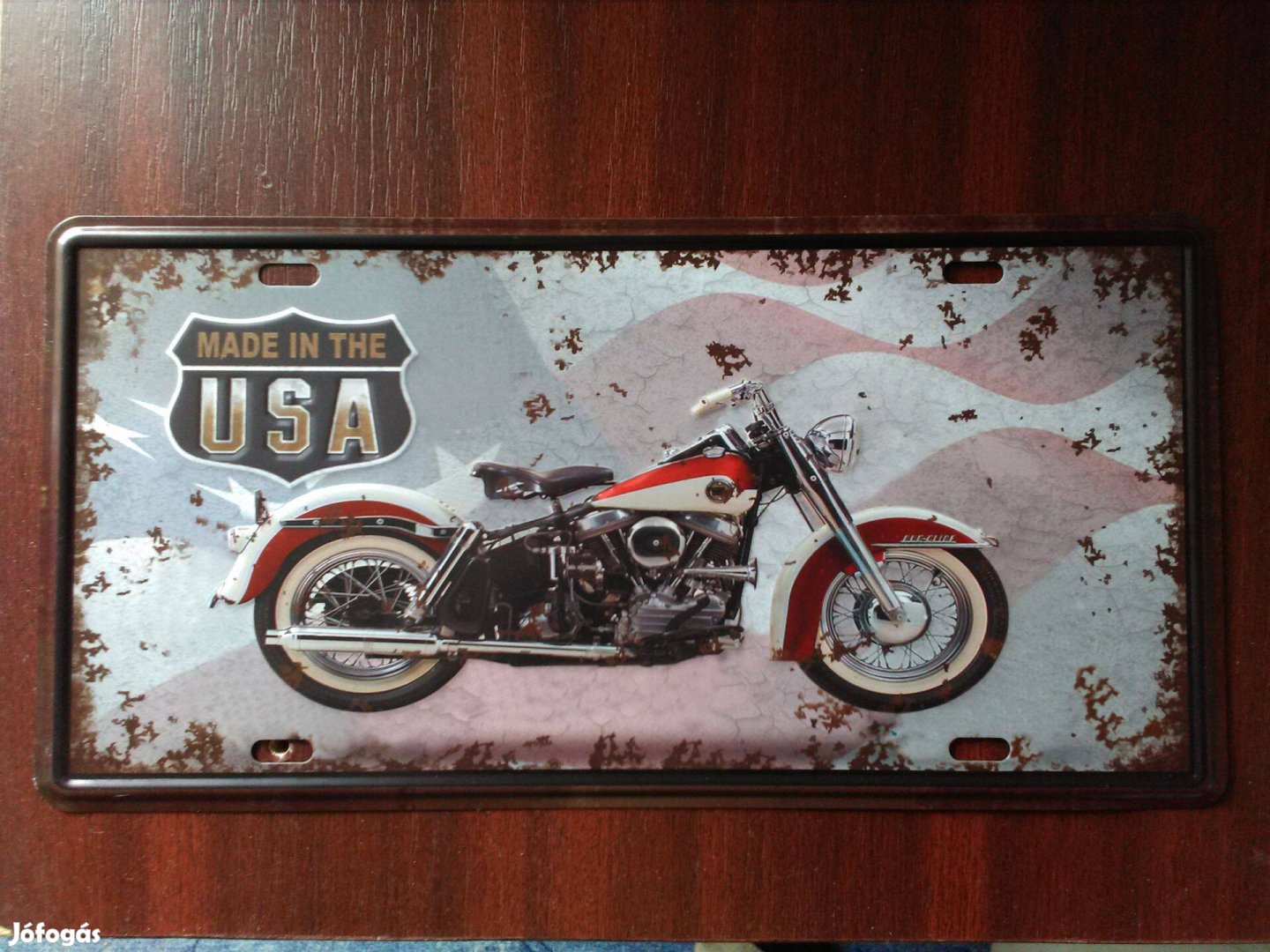 Dekorációs fémtábla USA motor Harley 30x15