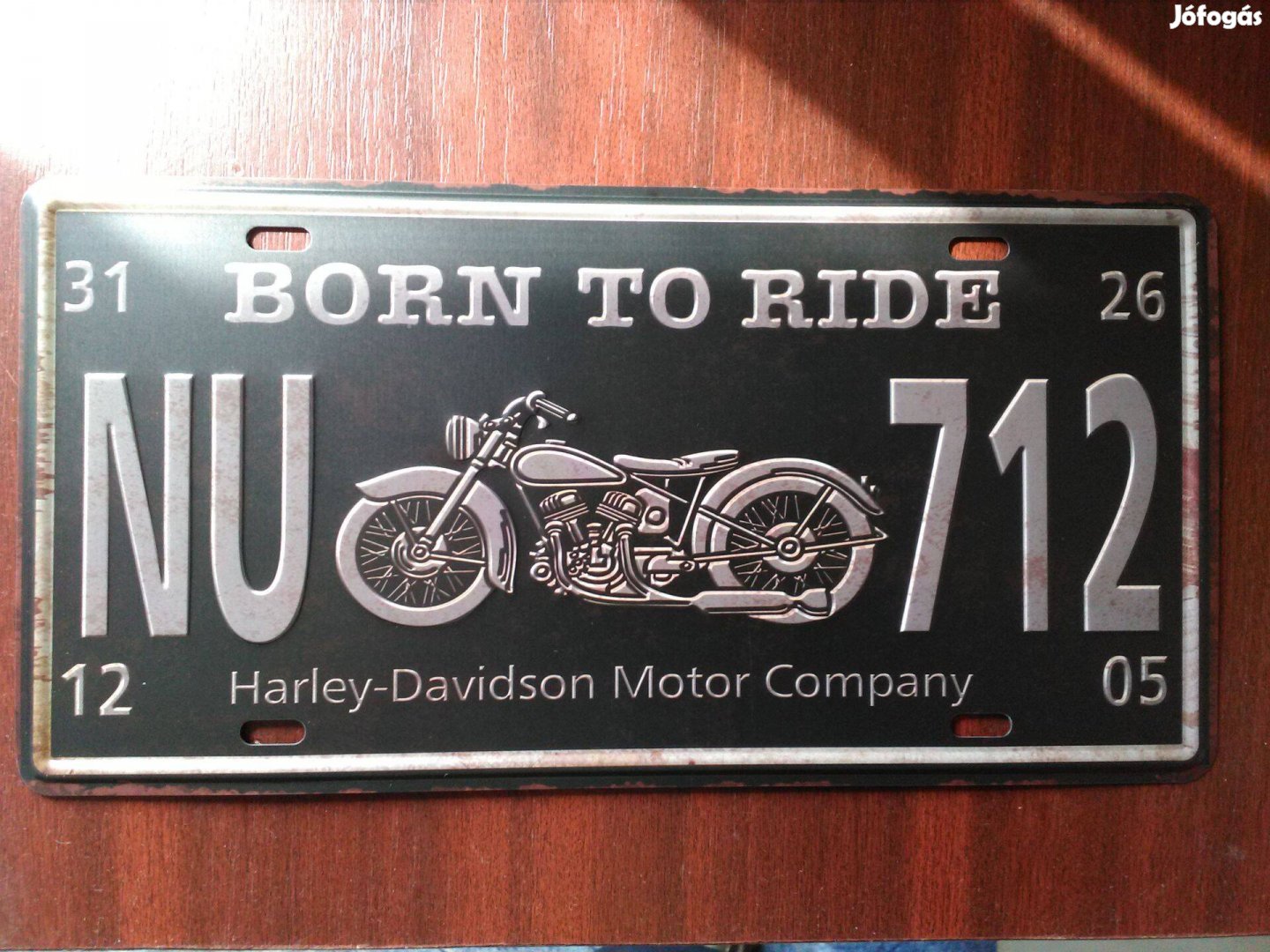 Dekorációs fémtábla USA motor Harley rendszám 30x15