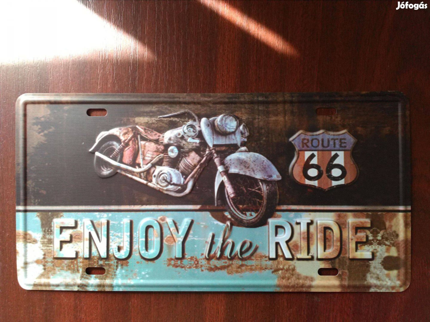 Dekorációs fémtábla USA motor Route 66 30x15