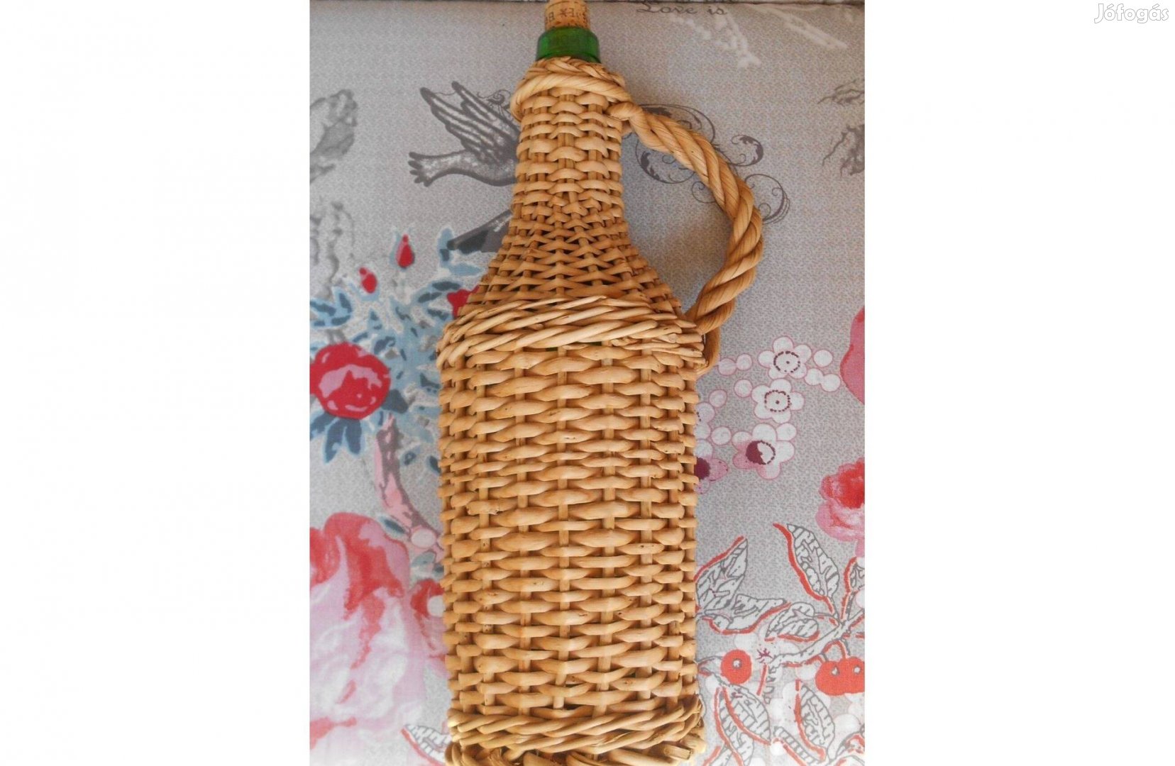 Dekorációs fonott borosüveg