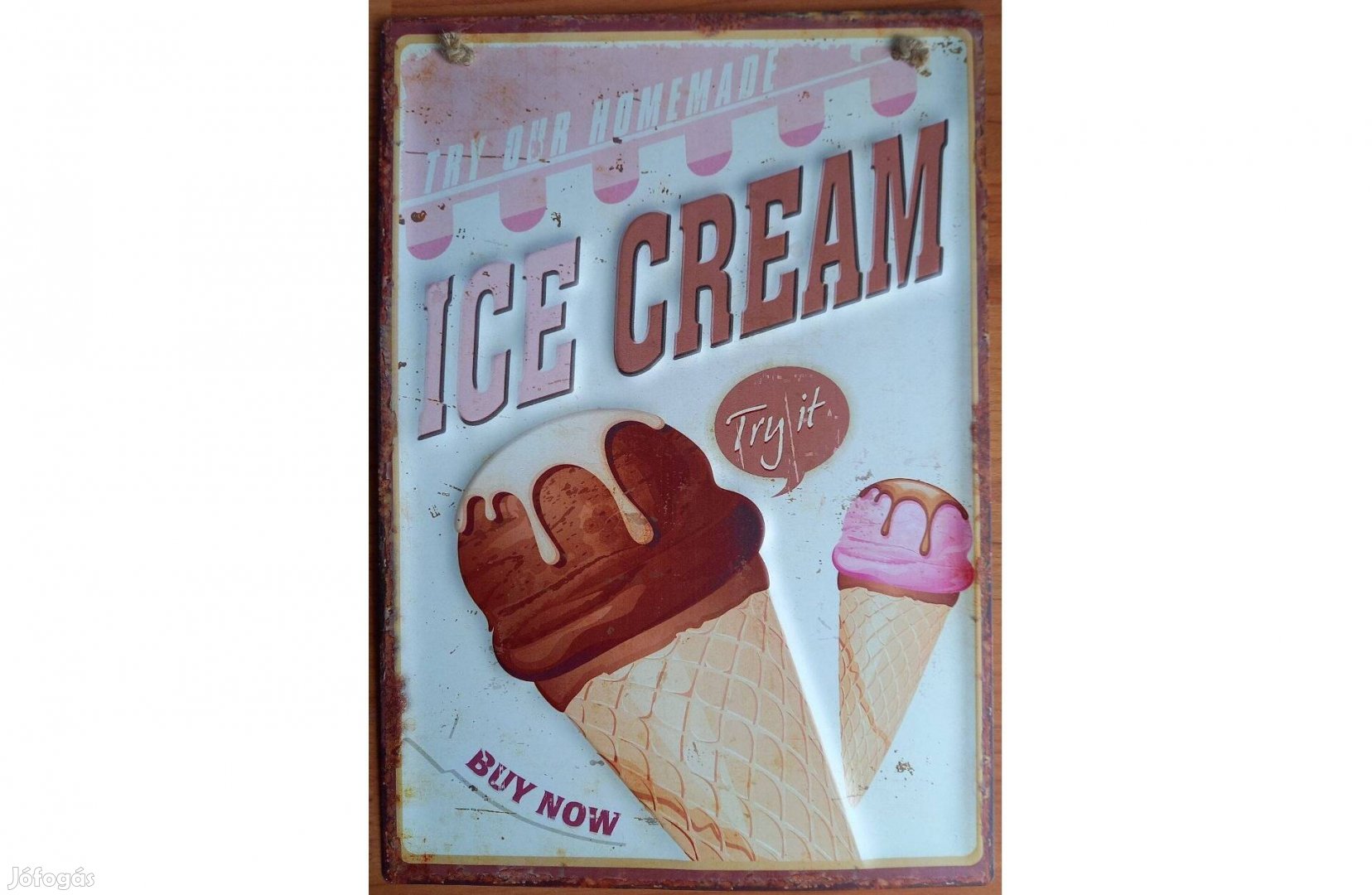 Dekorációs tábla fém ICE Cream (Erősen Dombornyomott) 30x40cm