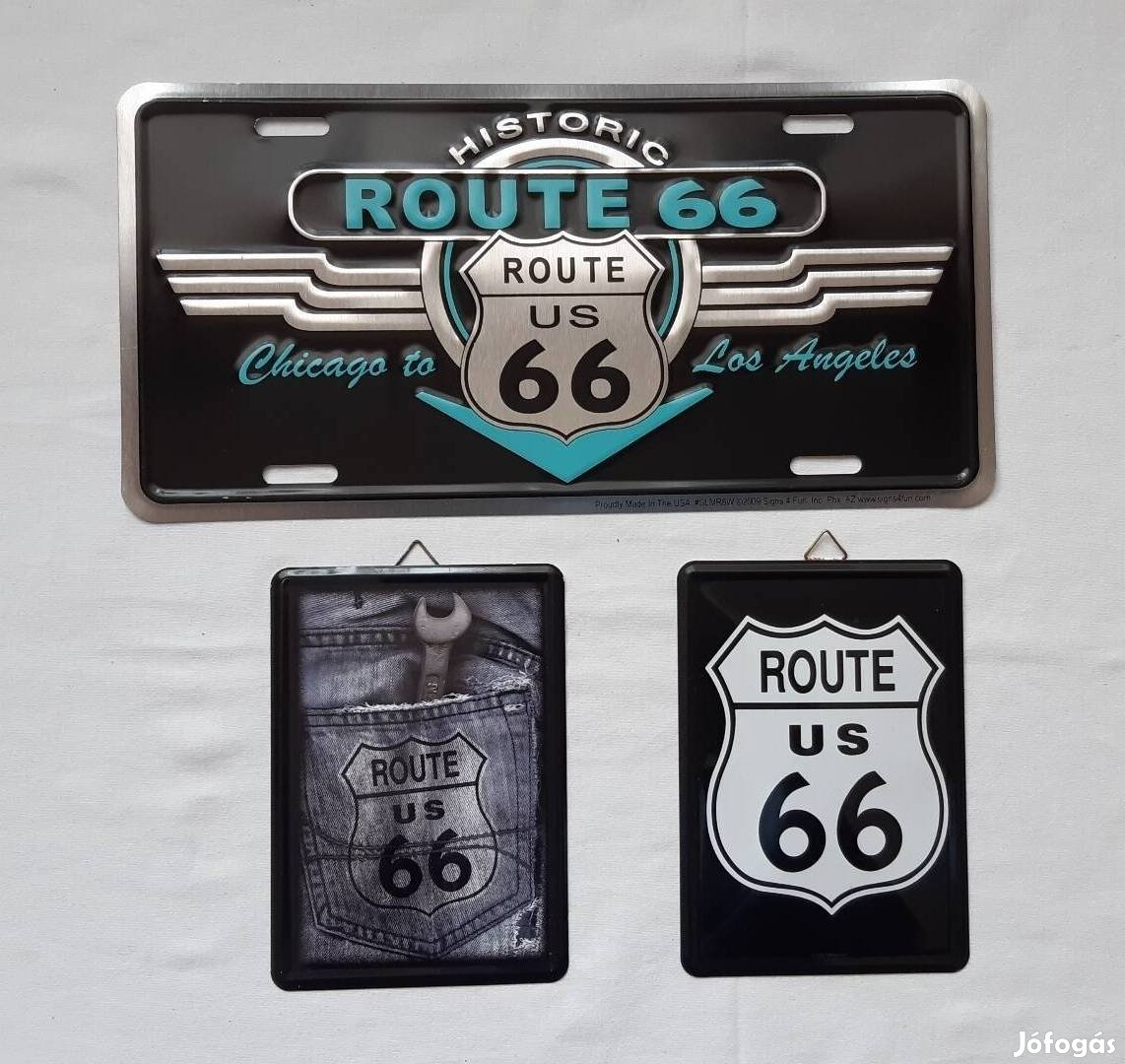 Dekoratív fém dísztáblák az amerikai 66-os útról