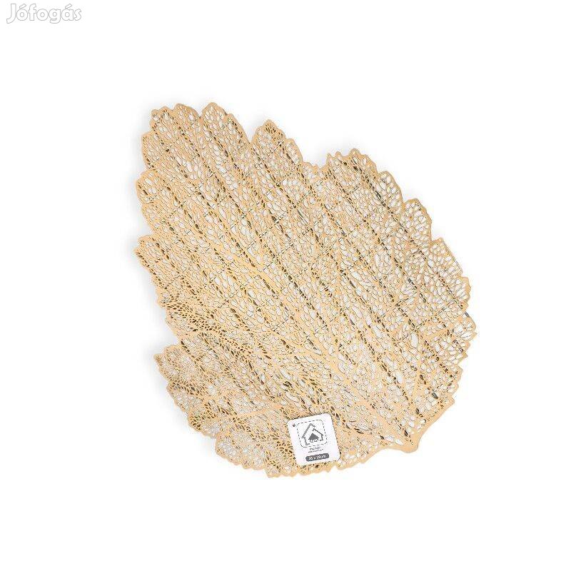 Dekoratív levélmintás tányéralátét arany, 46x36 cm