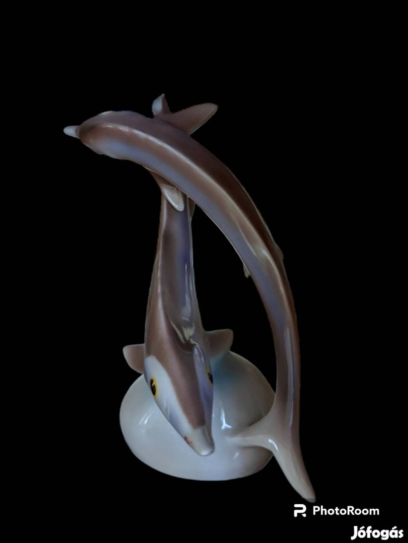 Delfin, hollóházi porcelán 