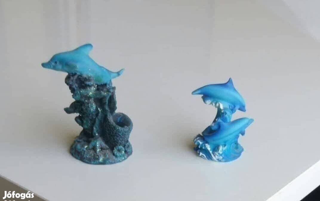 Delfinek Dekoráció Akváriumdísz Kék delfin szobor akvárium-