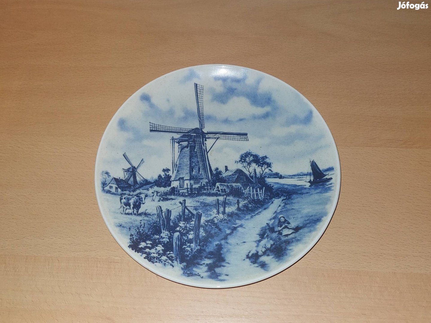 Delft holland porcelán dísztányér