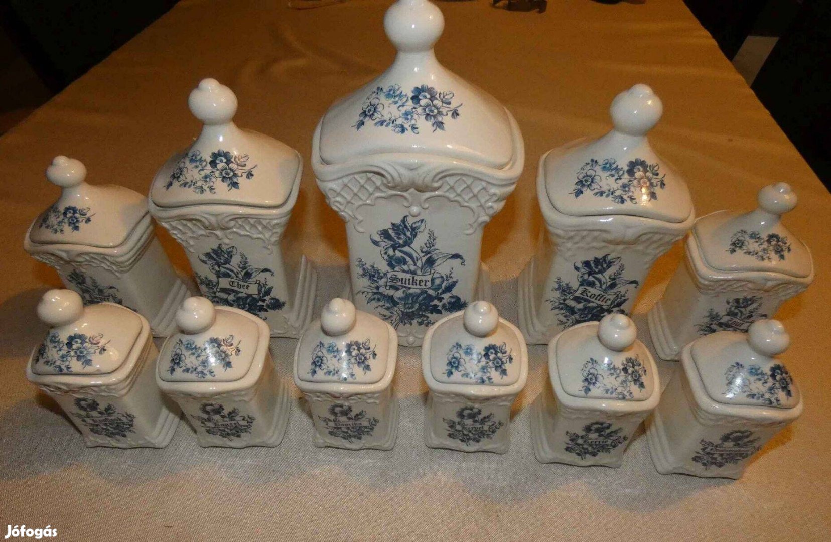 Delfti kék, 11 darabos fűszertartó készlet