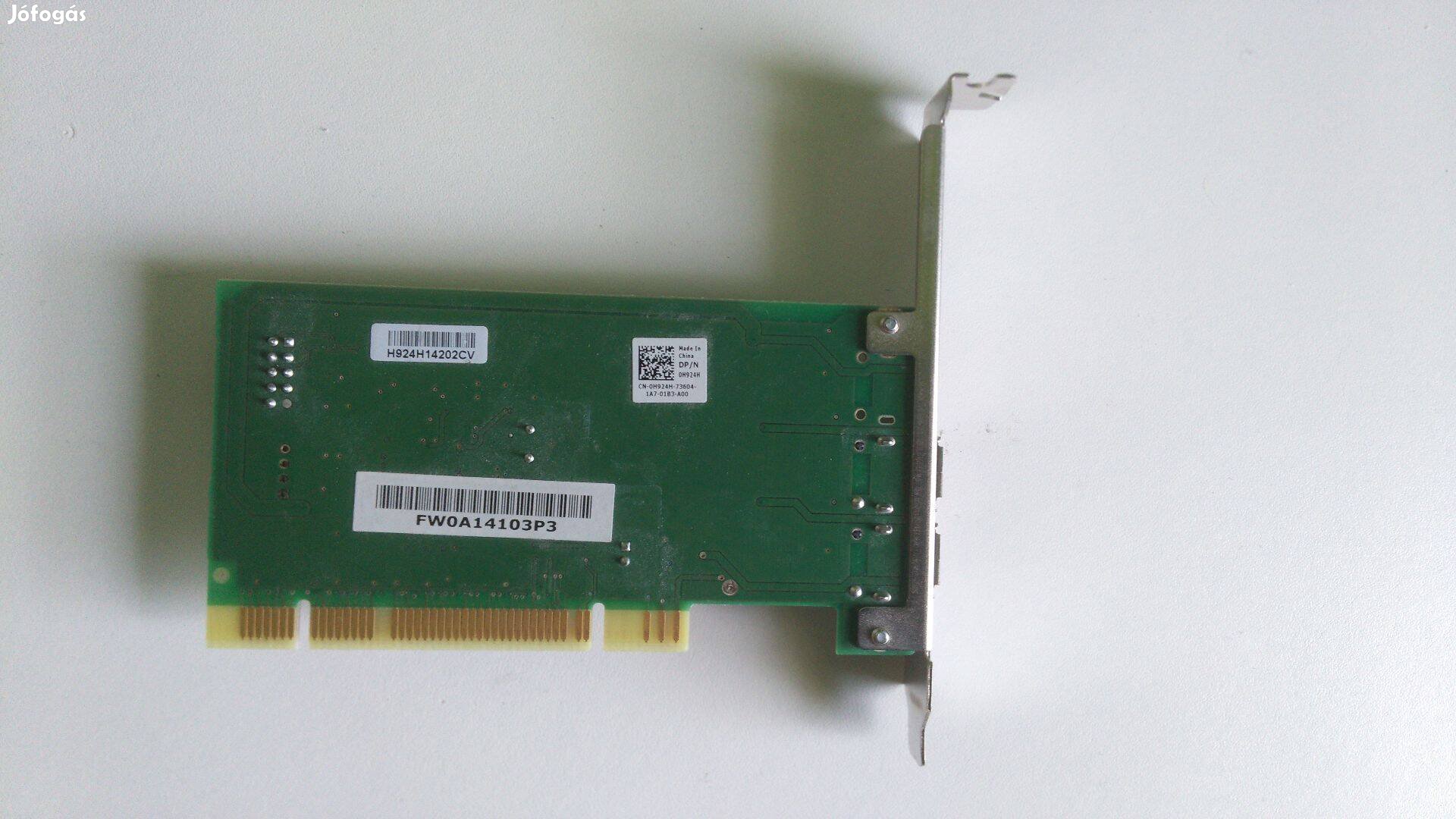 Dell 0H924H Dual Port IEEE-1394 FW400 6 PIN PCI Firewire Kártya