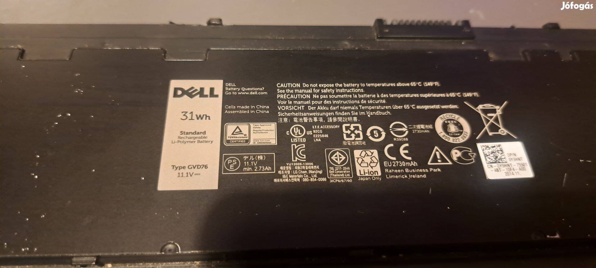 Dell 31wh laptop Li-akkumulátor