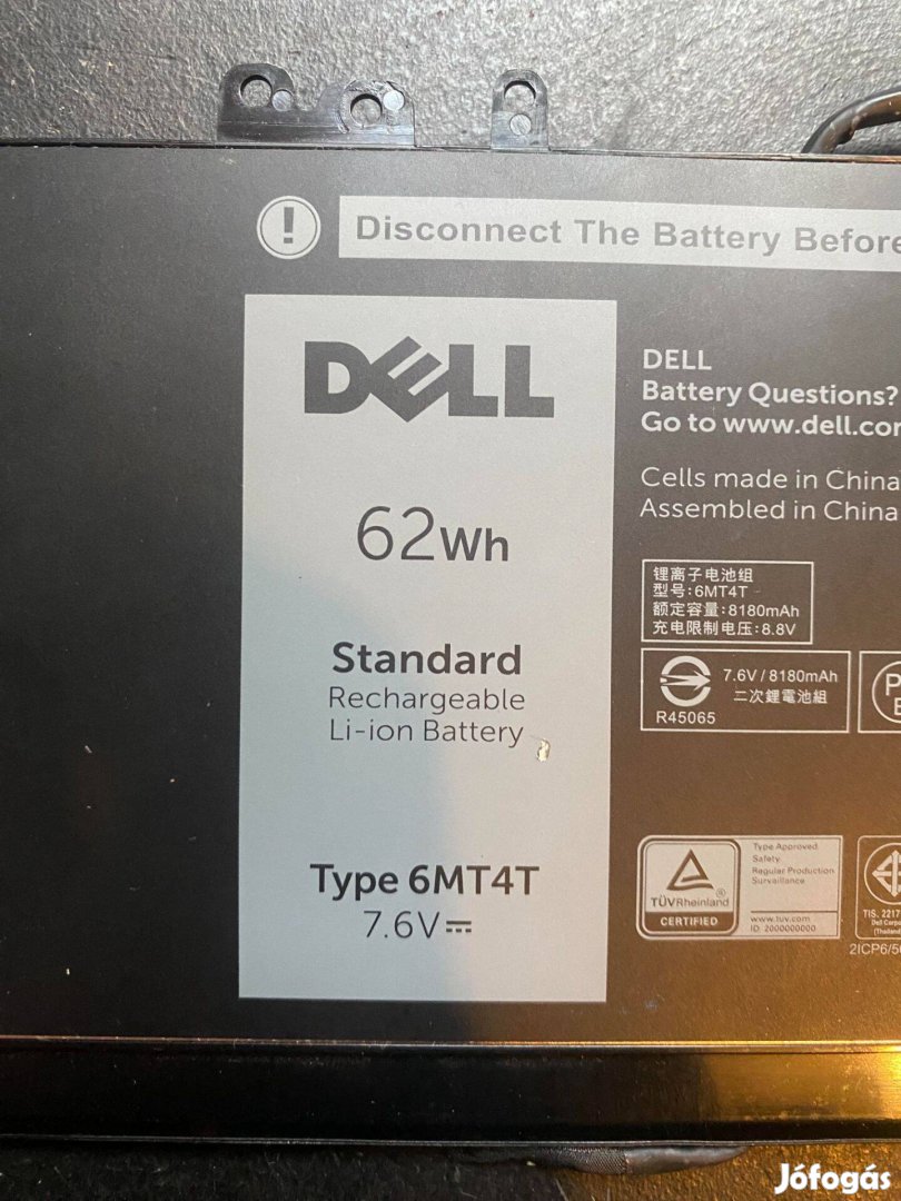 Dell 6MT4T gyári akkumulátor