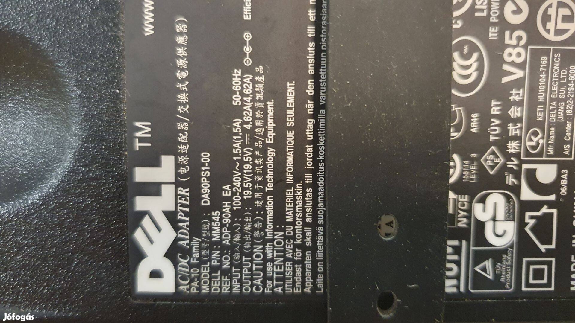 Dell 90W 19,5V 4,62A eredeti laptop notebook adapter töltő