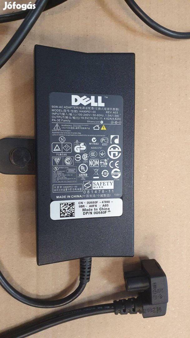 Dell 90W 19,5V 4,62A eredeti laptop notebook adapter töltő