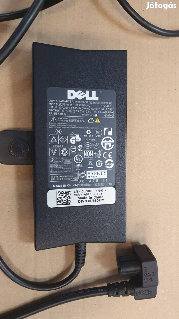 Dell 90W 19,5V 4,62A eredeti laptop notebook adapter töltő