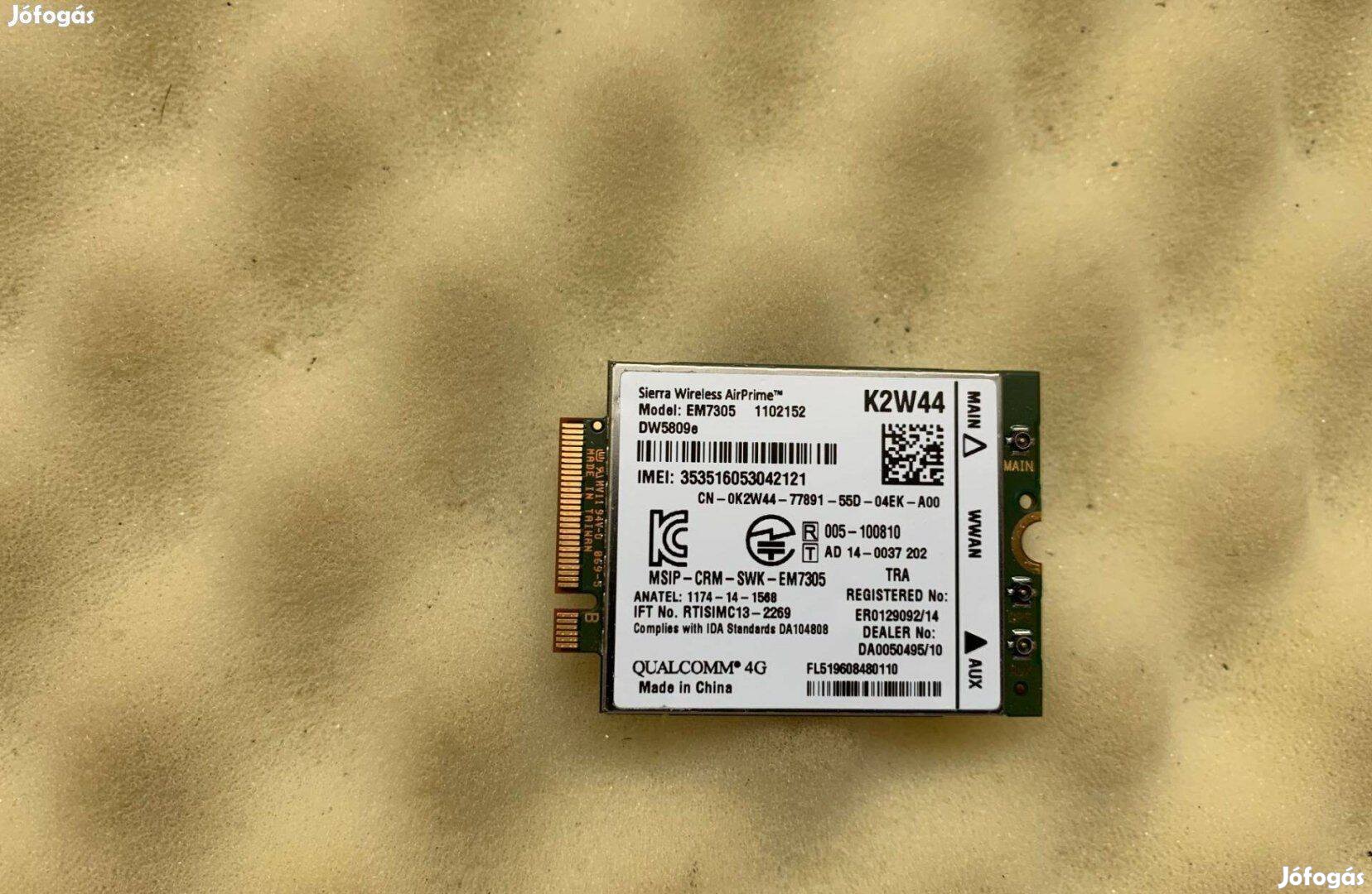 Dell DW5809e EM7305 4G LTE E5250 E7450 E5450 E7250 E5550 K2W44
