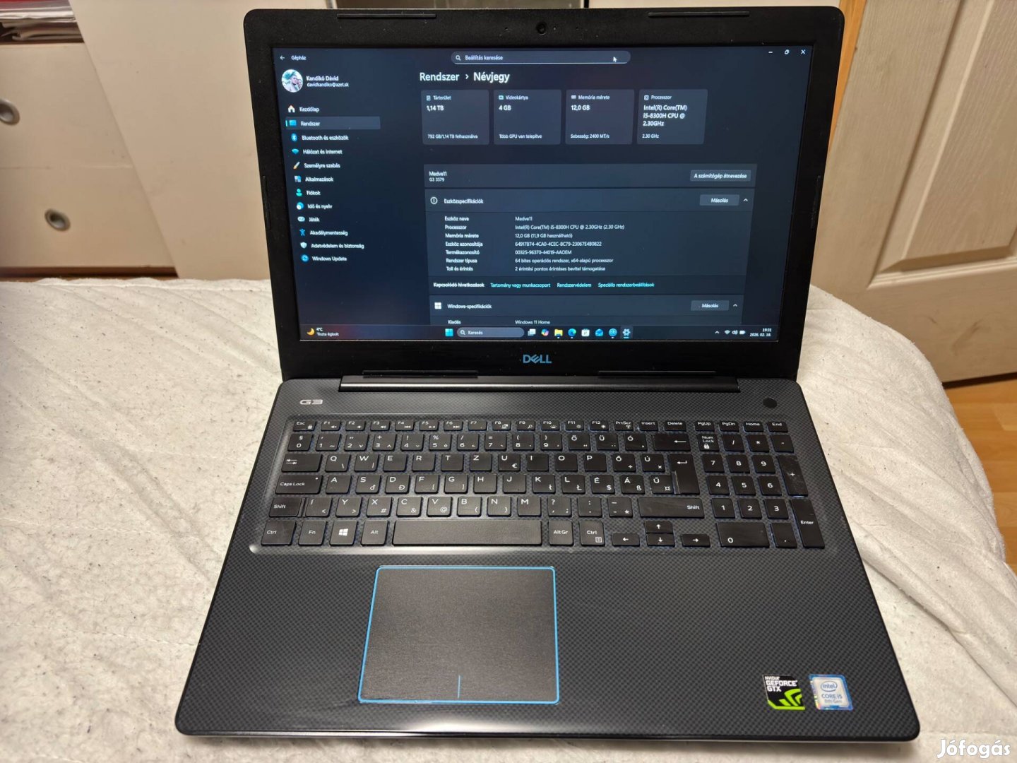Dell G3 gamer laptop eladó karbantartva, játékra kész!