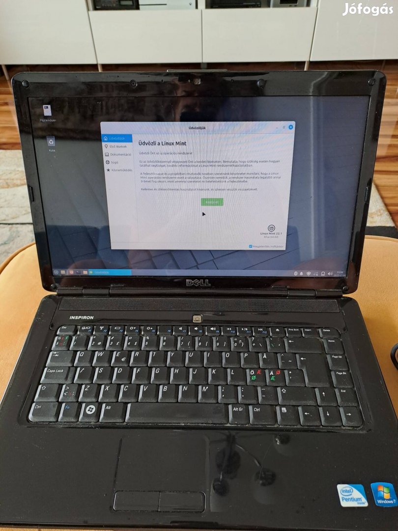 Dell Inspiron 1545 laptop,Intel Pentium, gyári töltővel 