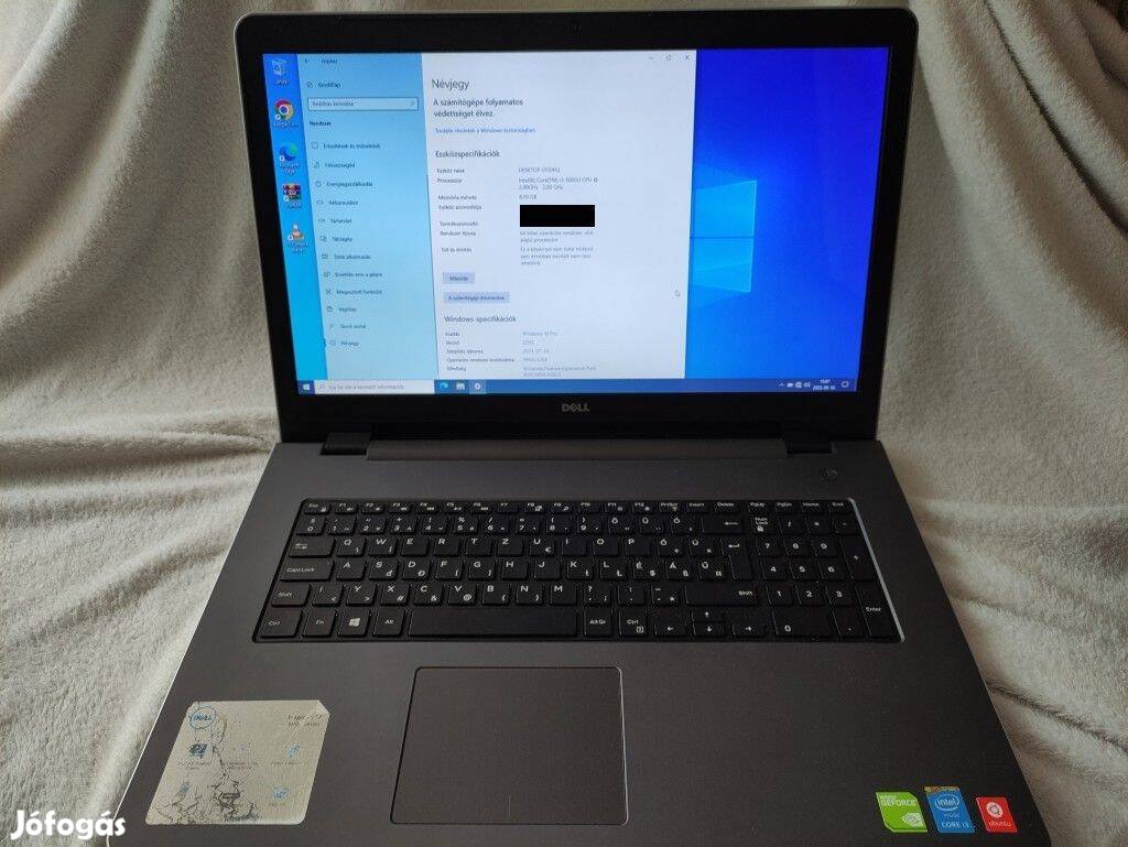 Dell Inspiron 5758 gép (17,3 inch) eladó!