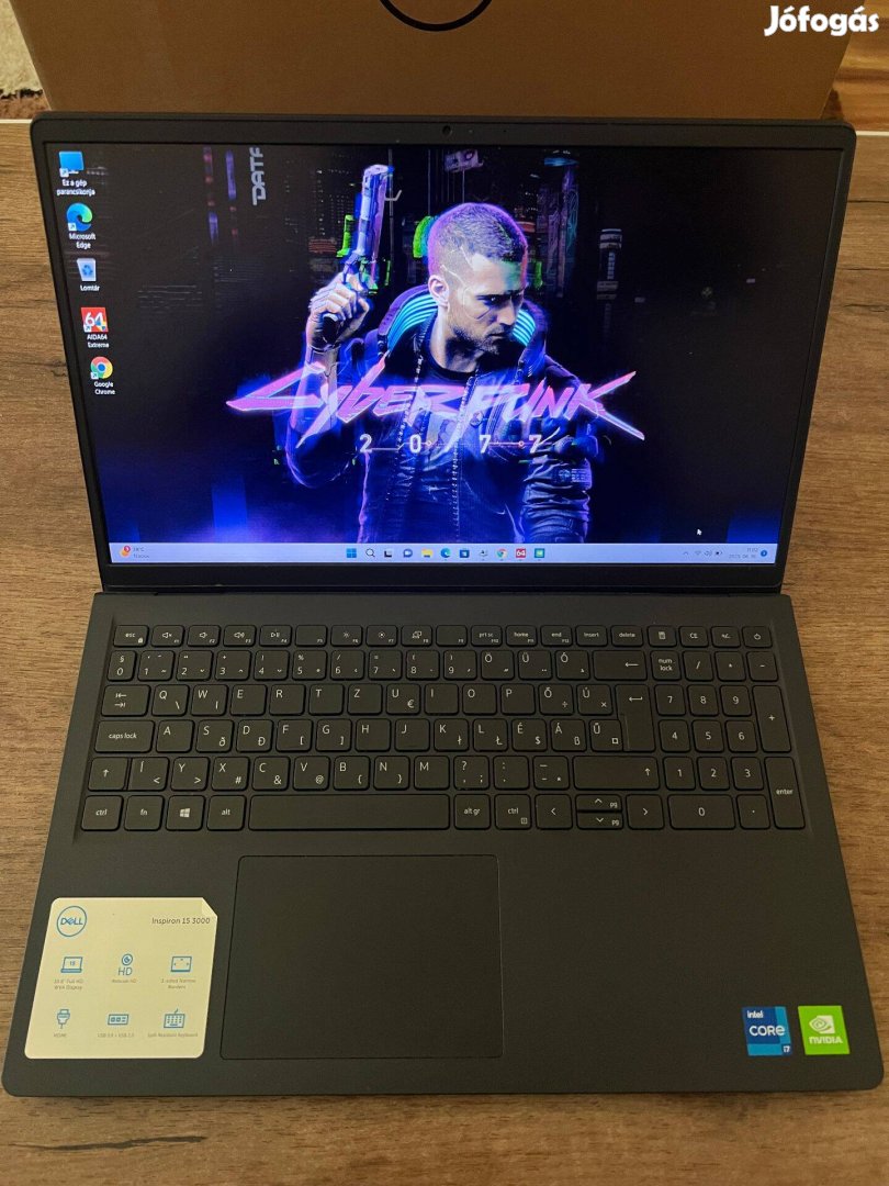 Dell Játékos 1 tulajos Laptop i7 11.gen 16GB 1.25TB MX350 2GB Dobozába