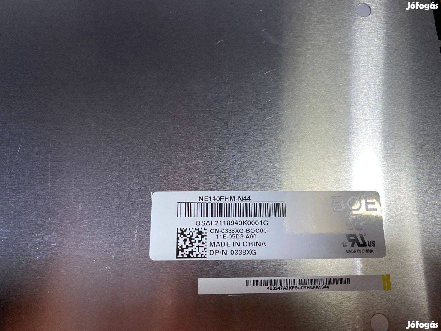 Dell Latitude 5400 7400 FHD IPS LCD kijelző NE140FHM-N44 338XG