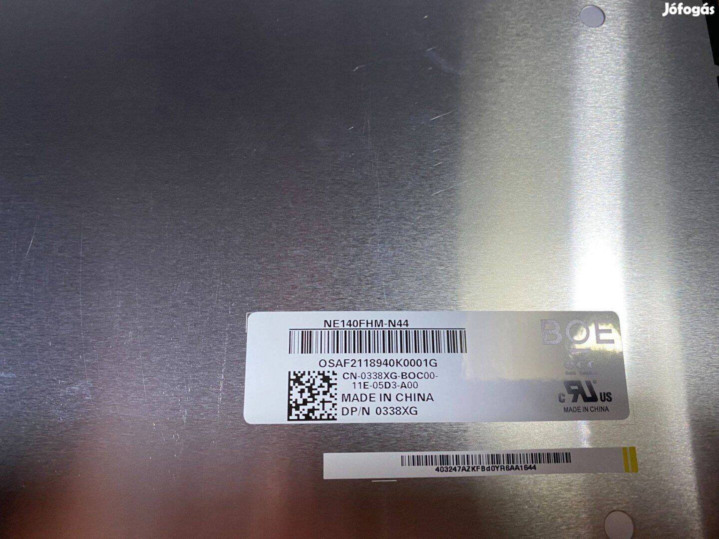 Dell Latitude 5400 7400 FHD IPS LCD kijelző NE140FHM-N44 338XG