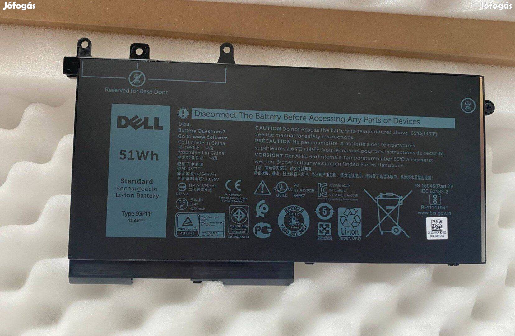 Dell Latitude 5480 5580 5280 5490 5590 gyári akkumulátor 93FTF Djwgp