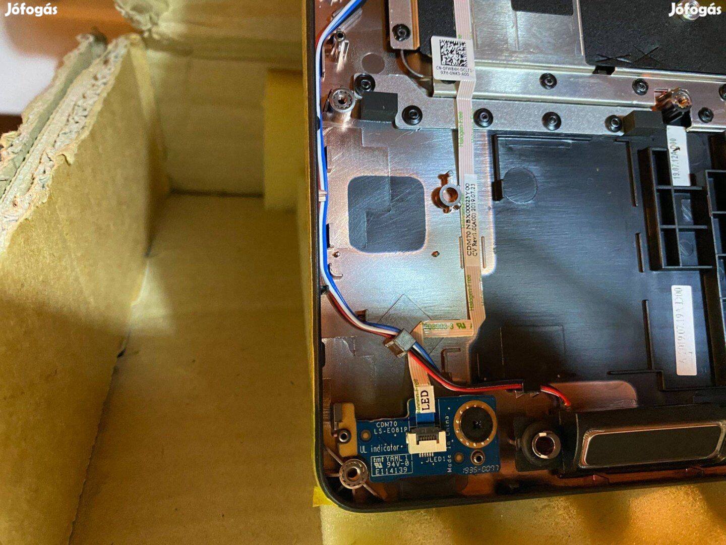 Dell Latitude 5490 palmrest touchpad burkolat dc in kábellel 7K4V1 új