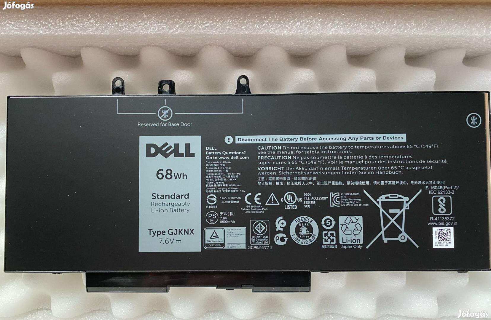 Dell Latitude 5580 5480 5490 5590 5290 gyári akkumulátor Gjknx GD1JP
