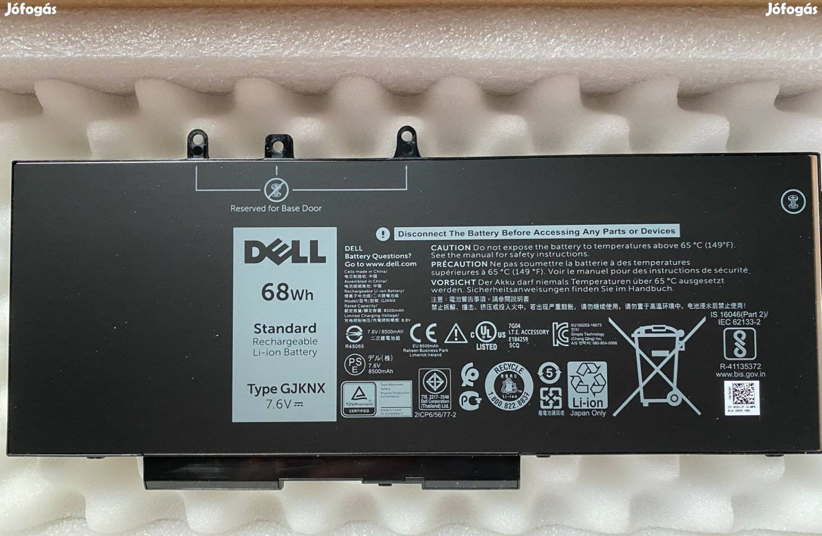 Dell Latitude 5580 5480 5490 5590 5290 gyári akkumulátor Gjknx GD1JP