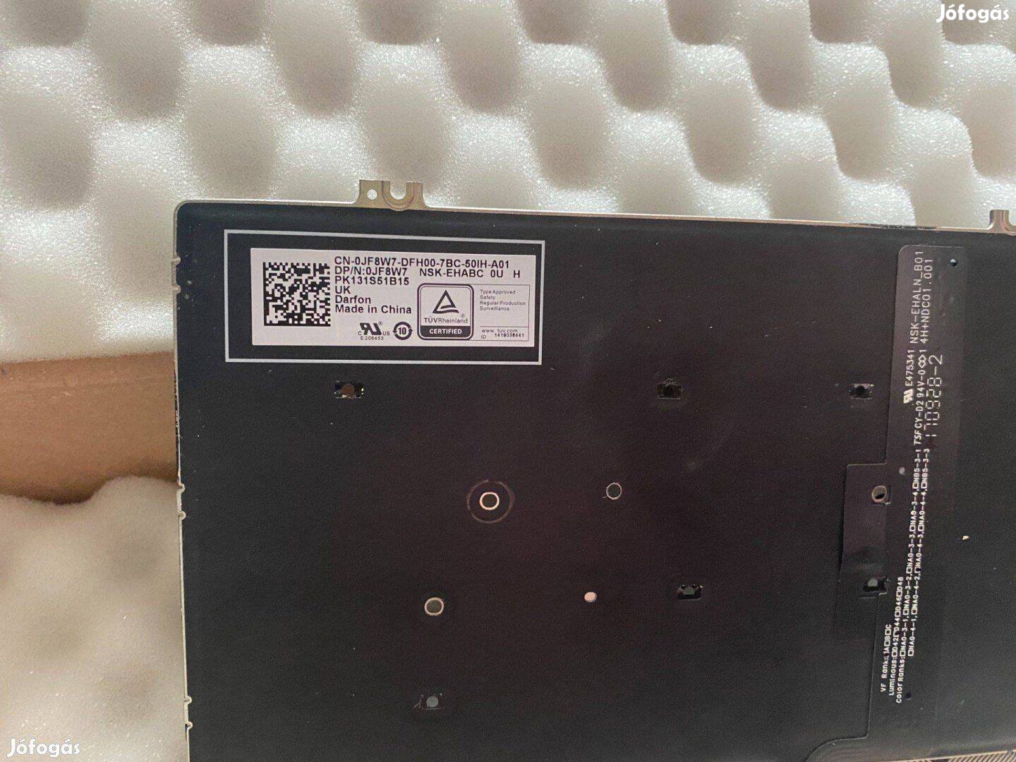 Dell Latitude 7280 5280 7290 7390 angol billentyűzet világítós JF8W7