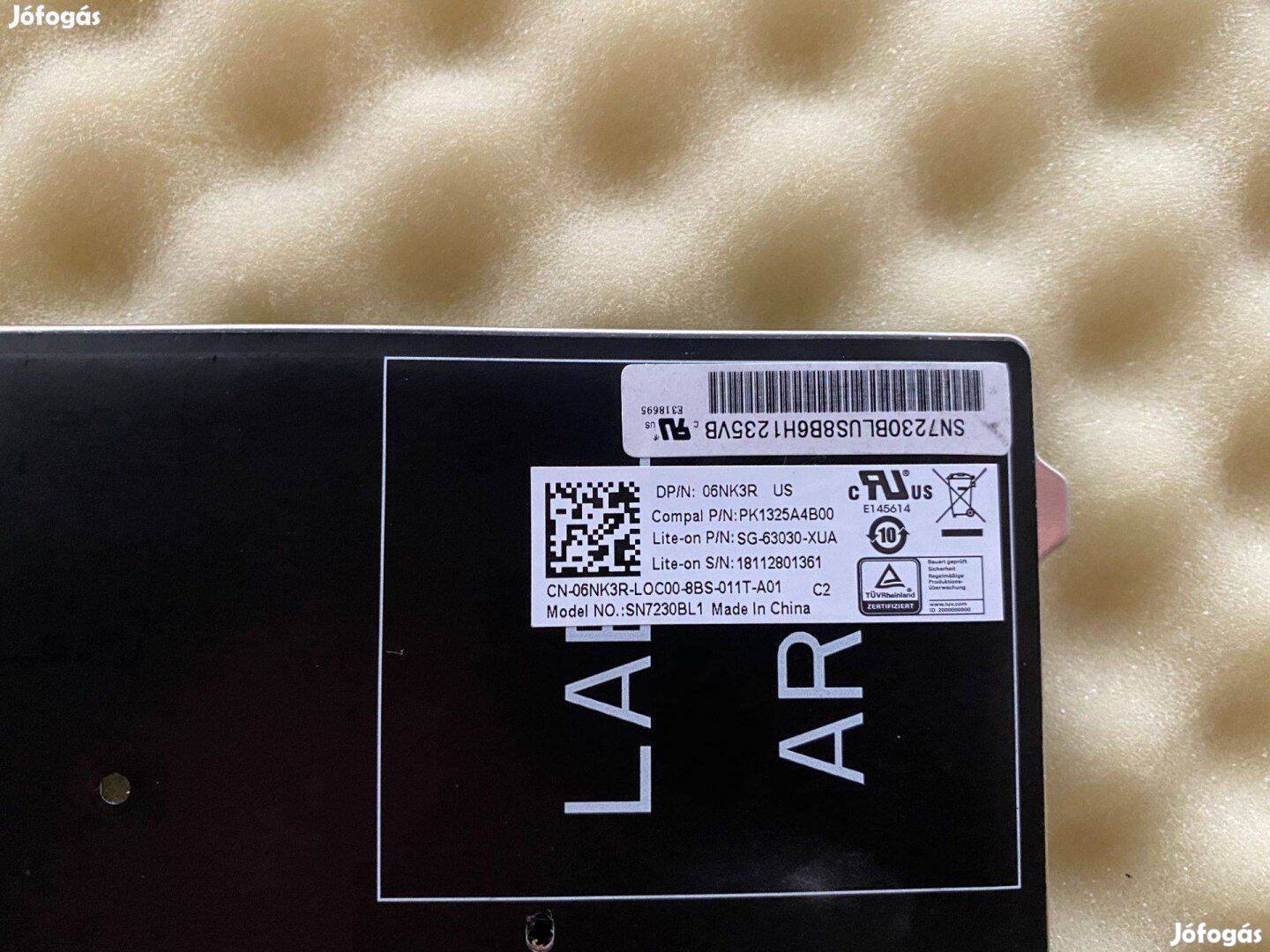 Dell Latitude 7480 5480 7470 5470 világítós angol US billentyűz 6NK3R