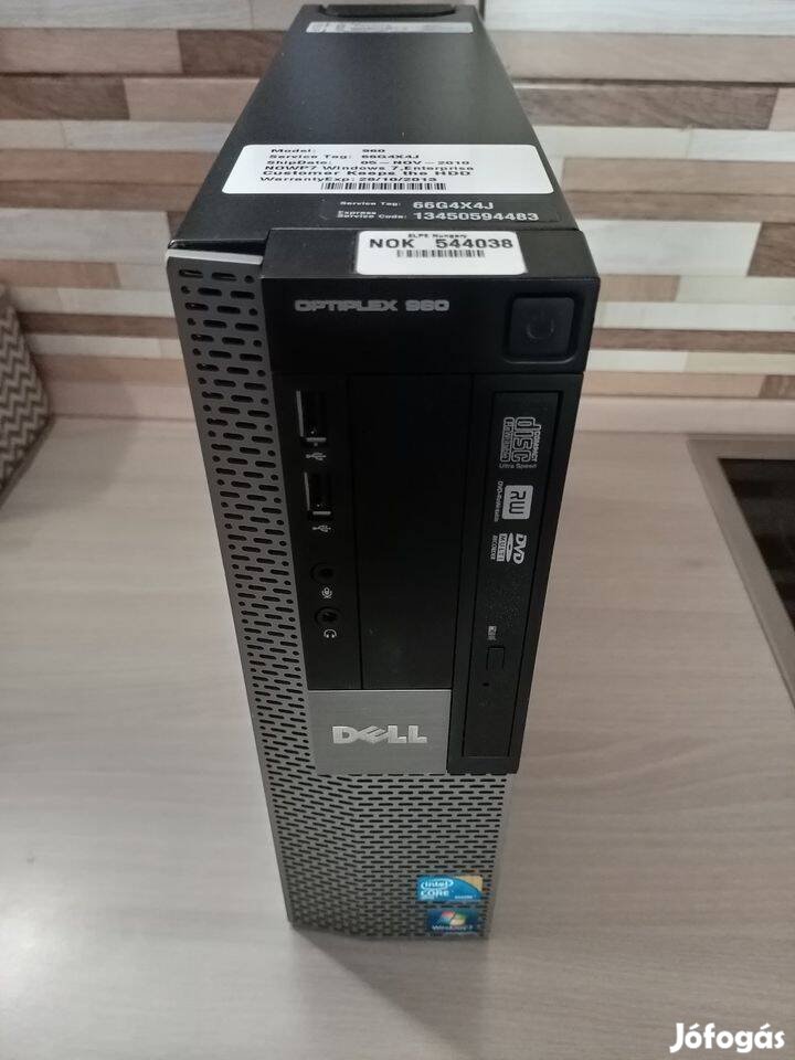 Dell Optiplex 960 Sff számítógép 9500GT 512 MB 8GB Ram