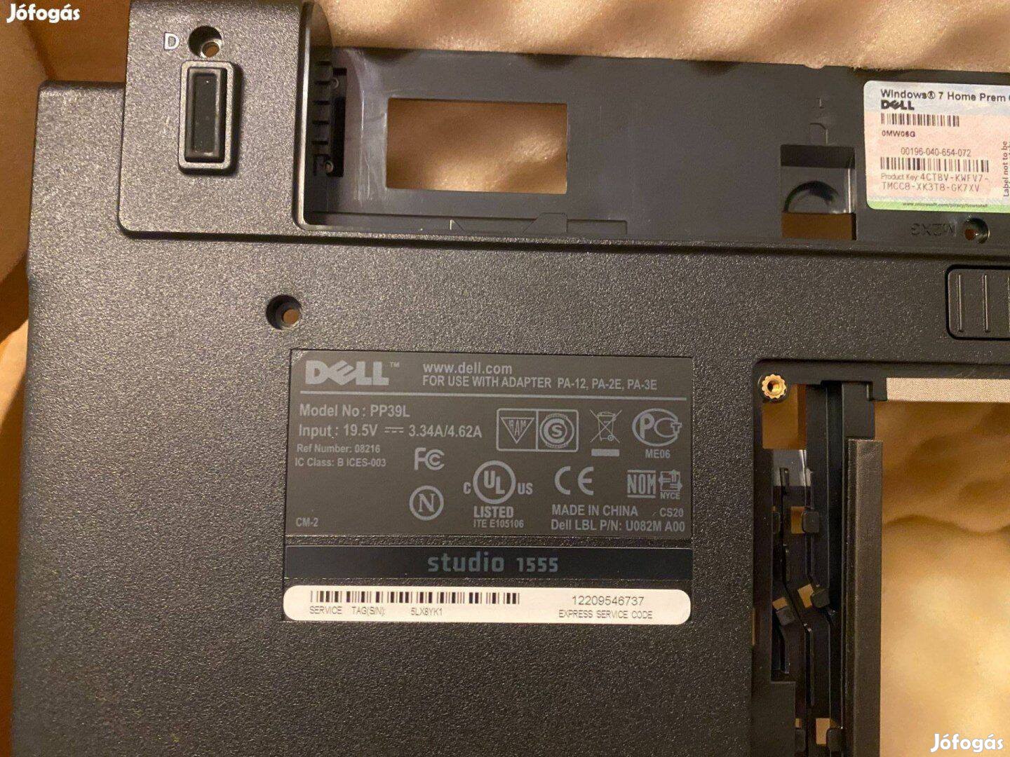 Dell Studio 1555 1557 1558 bottom base alsó ház bontott C234M 0C234M