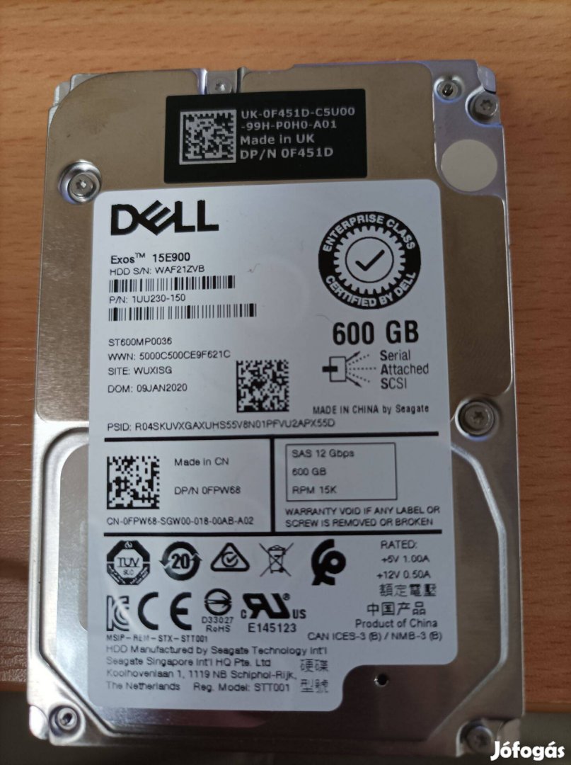 Dell Szerver HDD 600Gb 2,5"