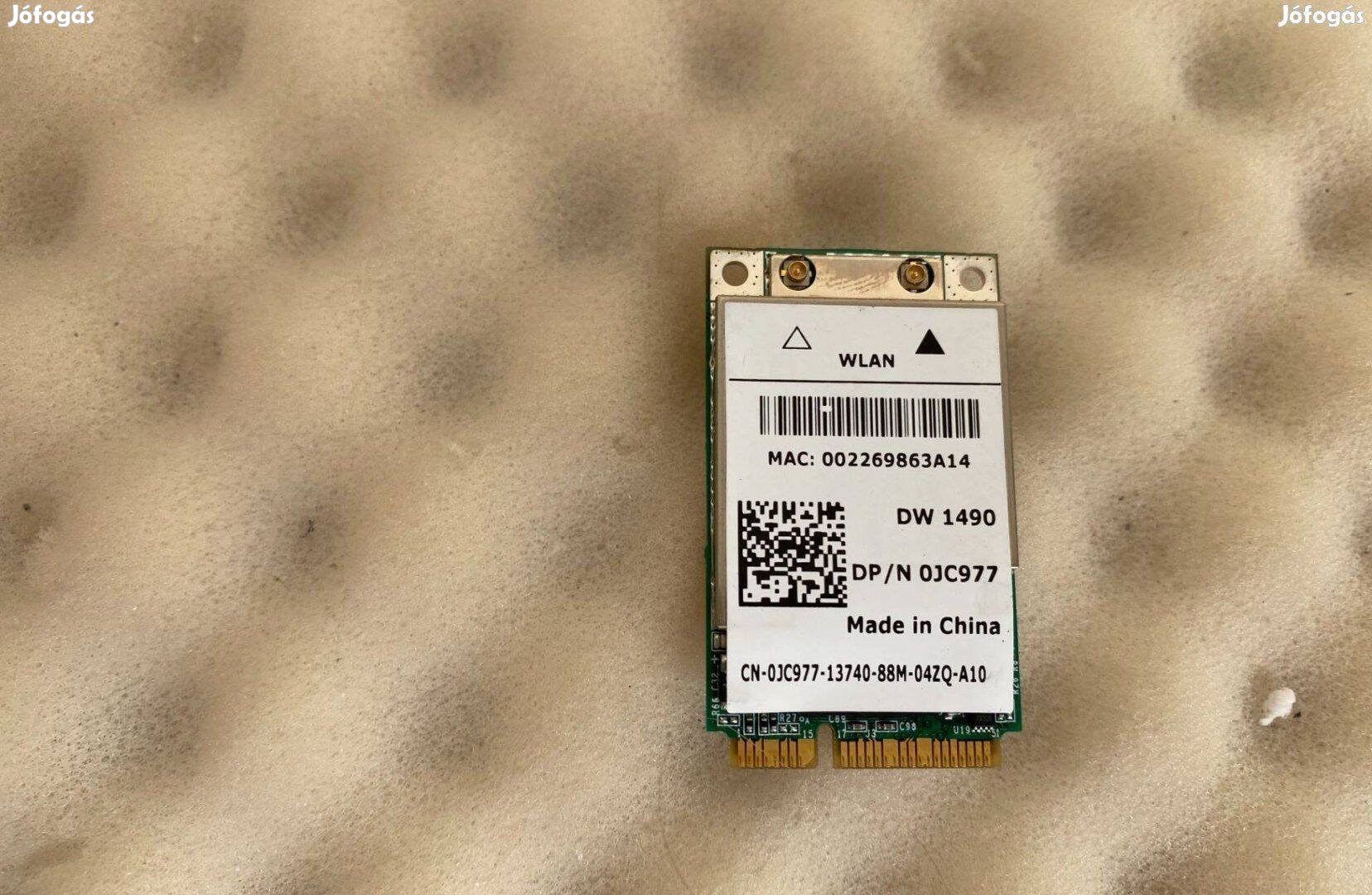 Dell Truemobile 1490 Wireless WiFi Mini-PCI wifi kártya DW1490 JC977