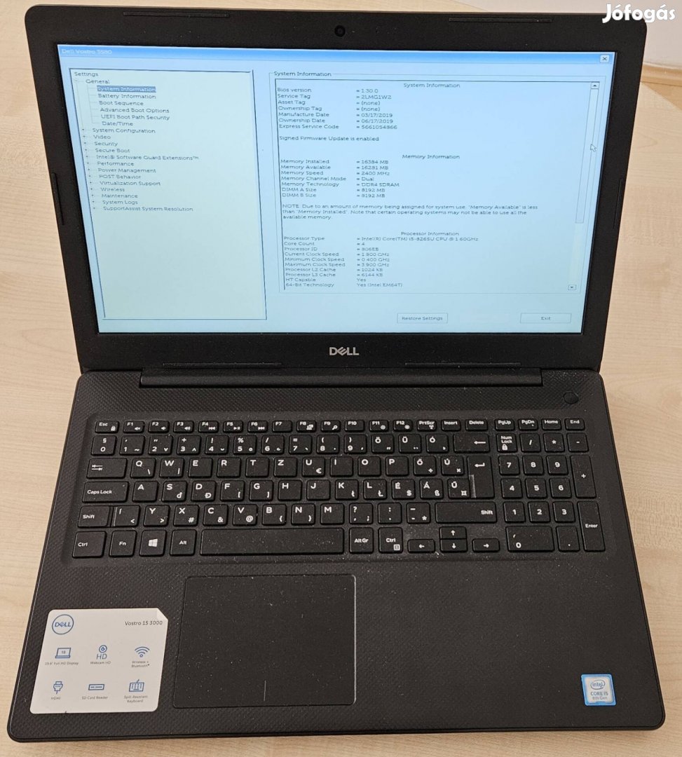 Dell Vostro 3580 laptop