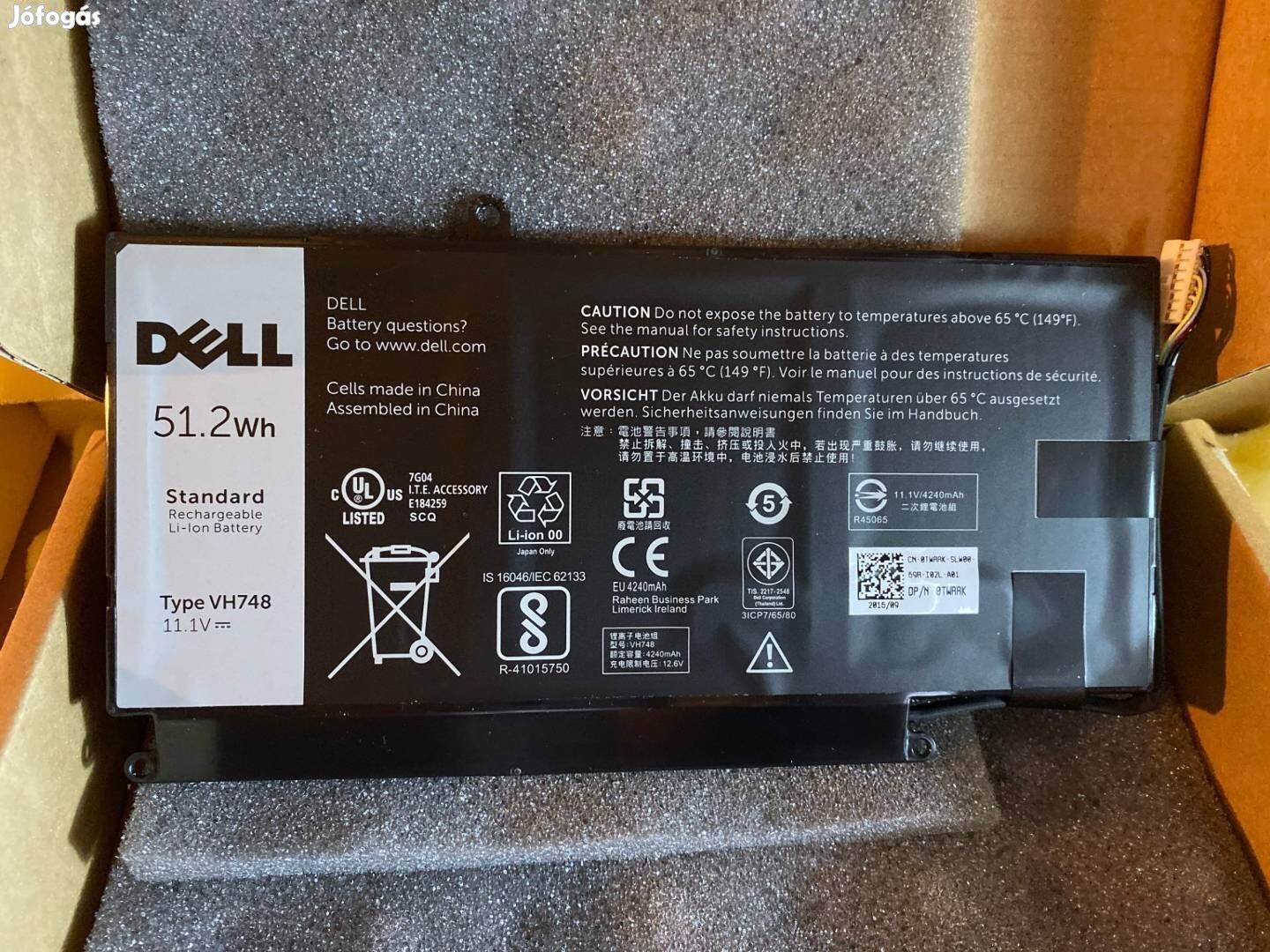 Dell Vostro 5460 5470 5480 gyári akkumulátor 3cell Twrrk VH748 új