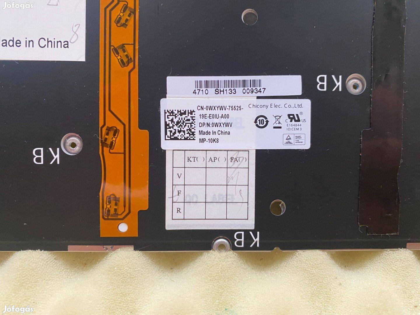 Dell XPS 14Z L412Z 15Z L511Z angol billentyűzet hibás alkatrész Wxywv