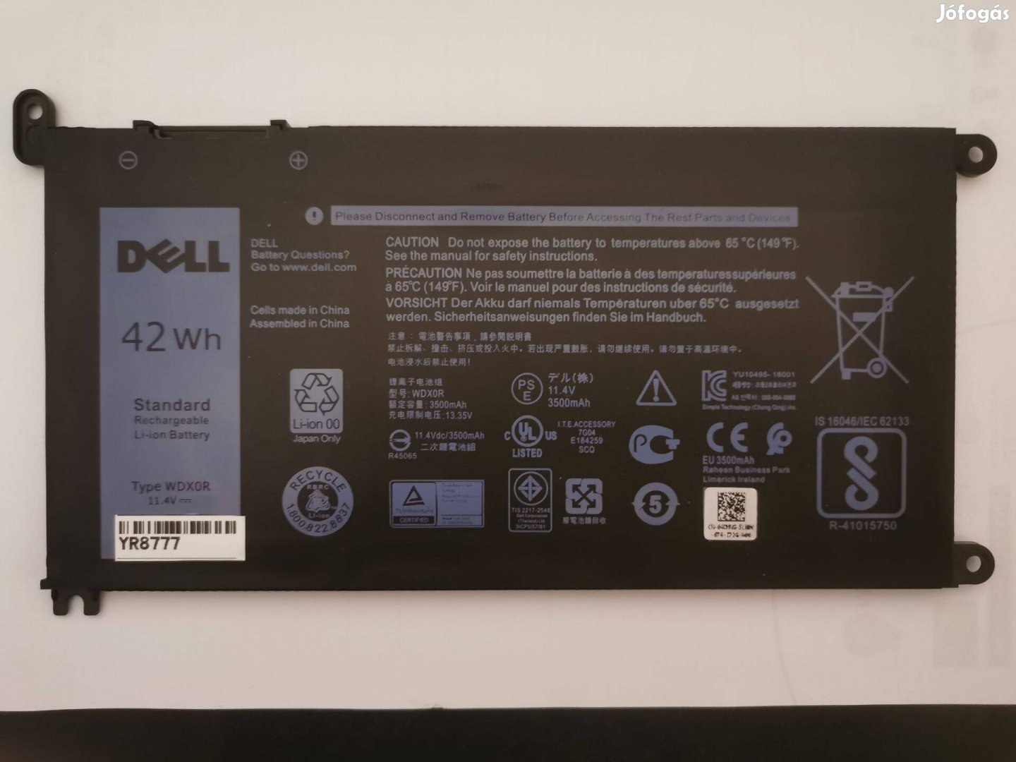 Dell eredeti Wdx0R akkumulátor